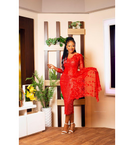 Flame of Grace | The Crimson Bloom Dress