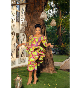 Afia Bloom Peplum Dress