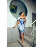 Blue Porcelain Elegance Dress