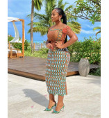 Coral Kente Grace Dress