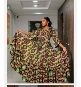 The Ankara Whirl Maxi Dress