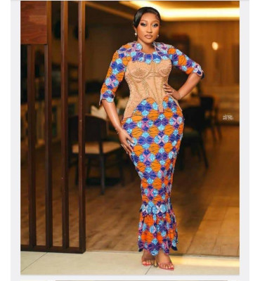 The Sunrise Bloom Ankara Corset Dress